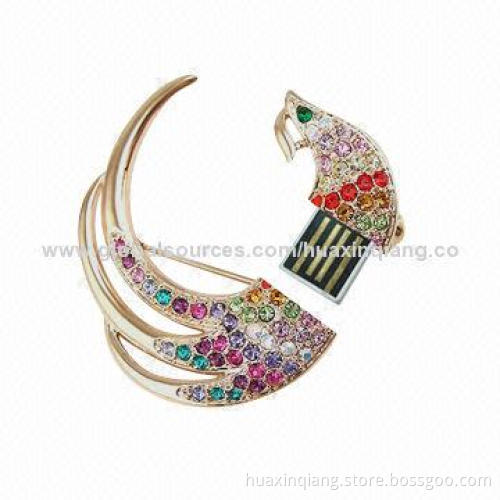 USB Flash Drive, Diamond Lock Shape, USB 2.0, 5-year Warranty